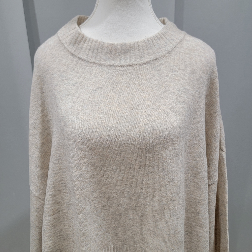 a new day Relaxed Crewneck Sweater in Oatmeal - Picture 2 of 5